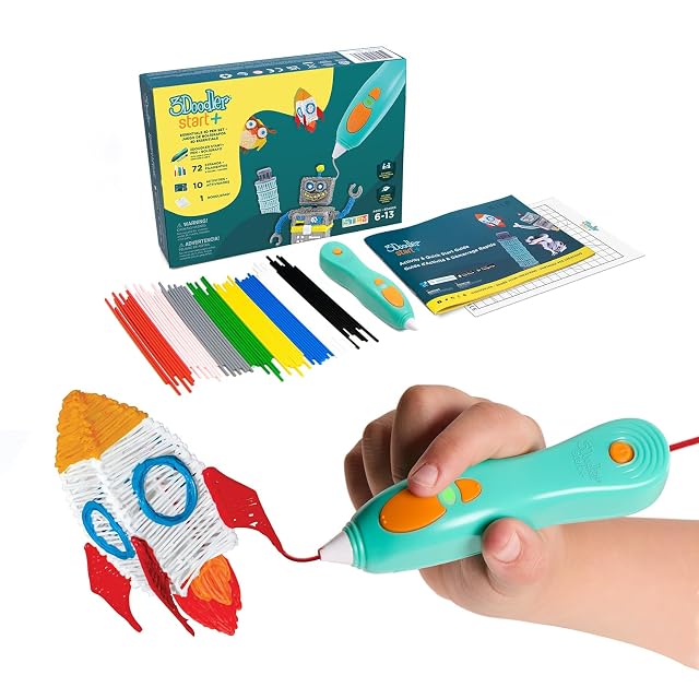 Kabelloser 3Doodler Start+ 3D-Stift für Kinder mit bunten Filamentstäbchen