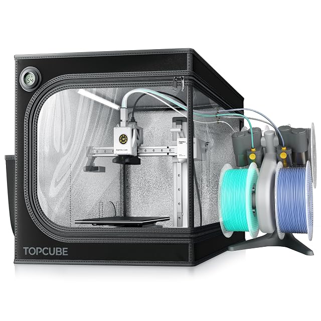 TOPCUBE-Zeltgehäuse mit Sichtfenster und Hygrometer um einen kompakten 3D-Drucker