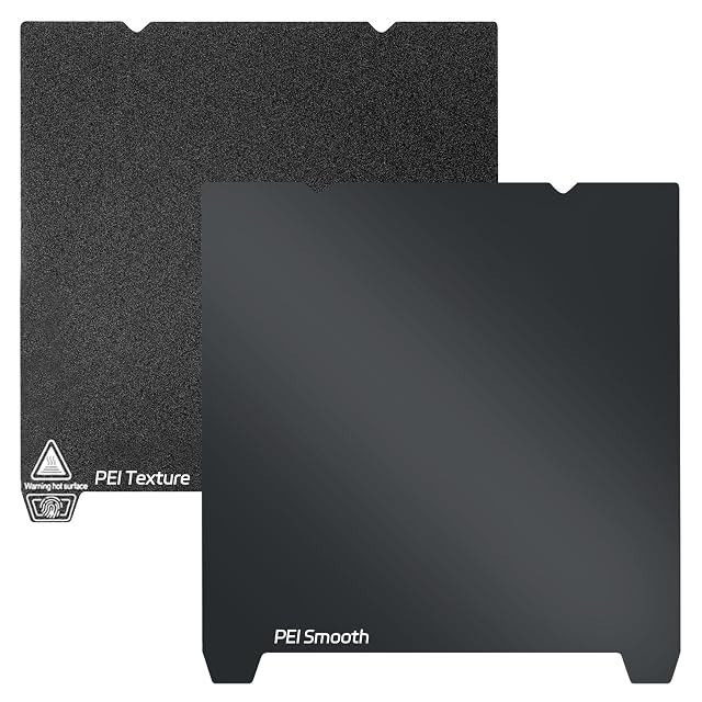 UniTak3D-PEI-Platte, schwarze texturierte Seite mit Aufdruck PEI Texture und glatte Seite mit Aufdruck PEI Smooth