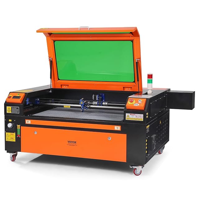 CO2-Laserschneidschrank VEVOR 100 W mit getöntem Deckel und Rollen