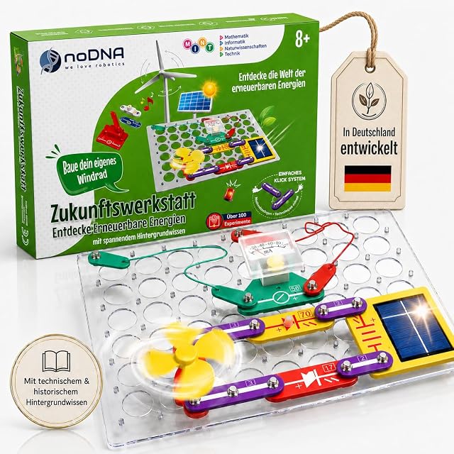 noDNA-Elektronik-Experimentierkasten zu erneuerbaren Energien für Kinder