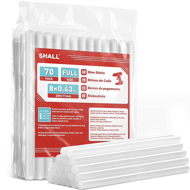 SHALL-Beutel mit Aufschrift 70 pack, full size, 8 × 0.43 in, 200 × 11 mm, all temp, mit losen durchscheinenden Sticks
