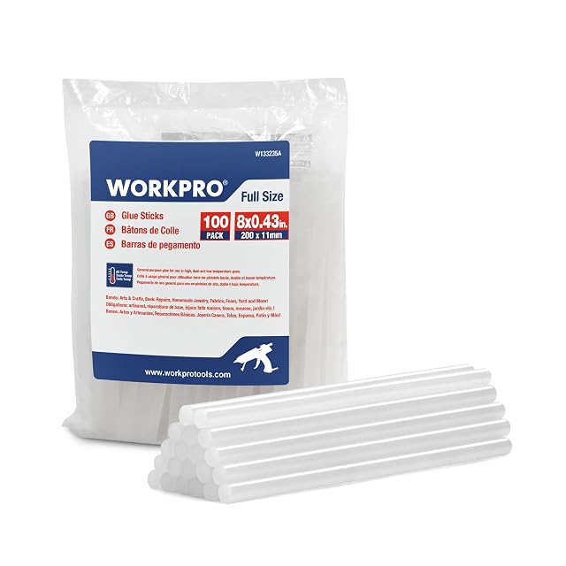 WORKPRO-Beutel W133235A mit Aufschrift full size, 100 pack, 200 × 11 mm, mit losen durchscheinenden Sticks