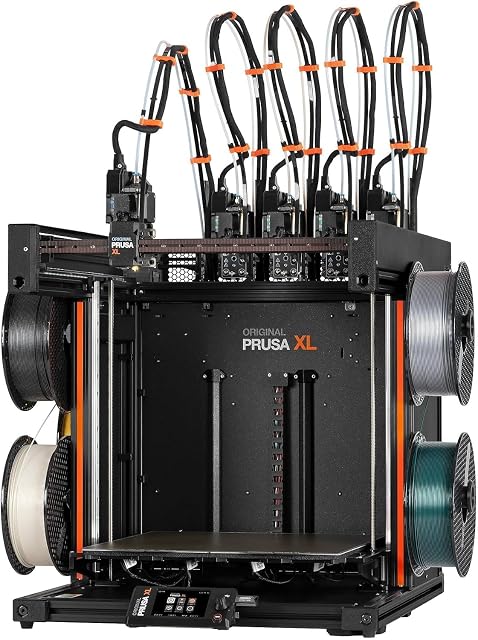 Großformat-3D-Drucker Original Prusa XL mit fünf Werkzeugköpfen auf einer Parkschiene