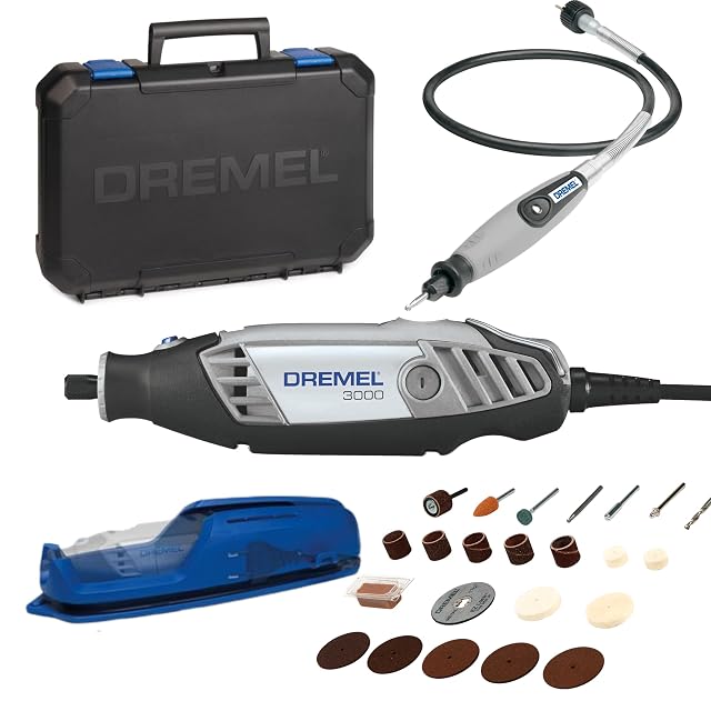 Multifunktionswerkzeug Dremel 3000 mit biegsamer Welle, Vorsatzgerät, Koffer und Zubehör
