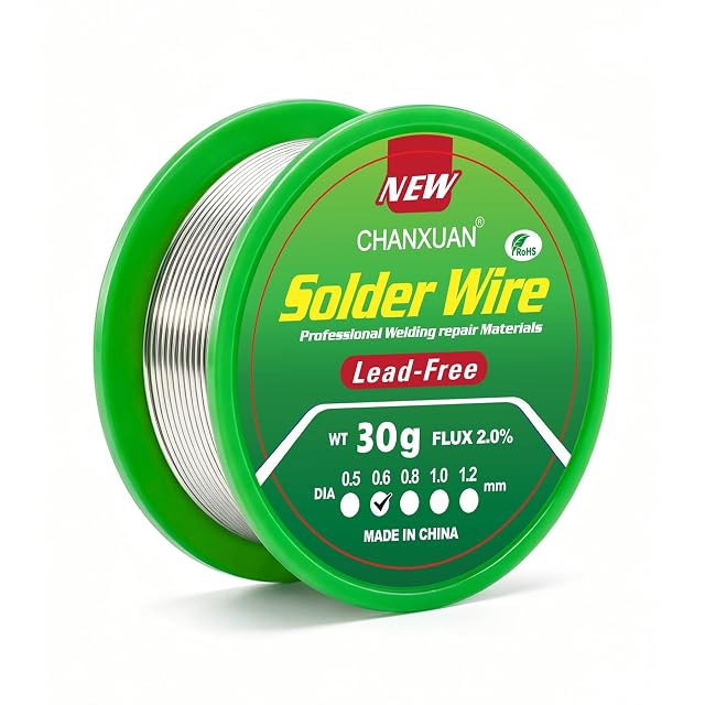 Grüne CHANXUAN-Rolle mit Etikett bleifrei, WT 30 g, Flussmittel 2,0 %, 0,6 mm angekreuzt