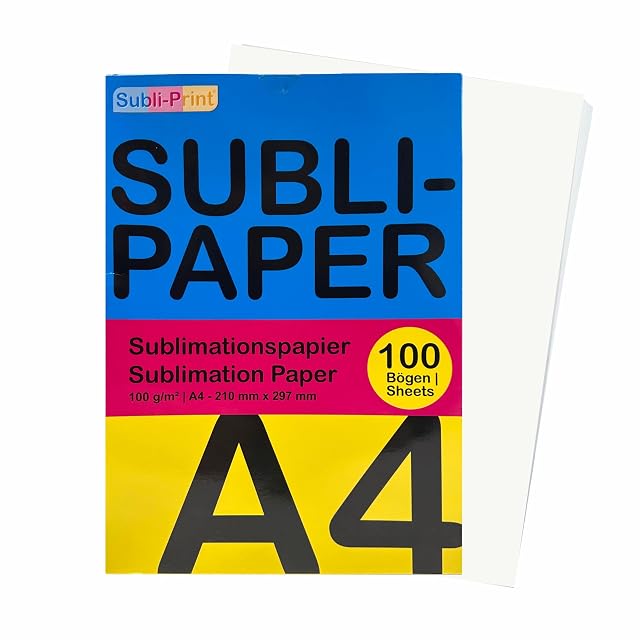Subli-Print-Packung mit Etikett Subli-Paper, 100 g/m², A4 210 × 297 mm, 100 Blatt