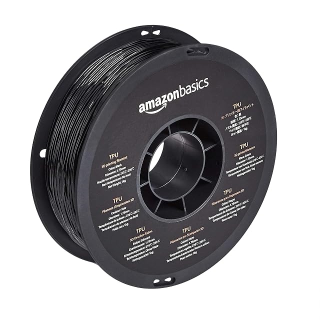 Spule schwarzes Amazon Basics TPU-Filament mit Anzeige